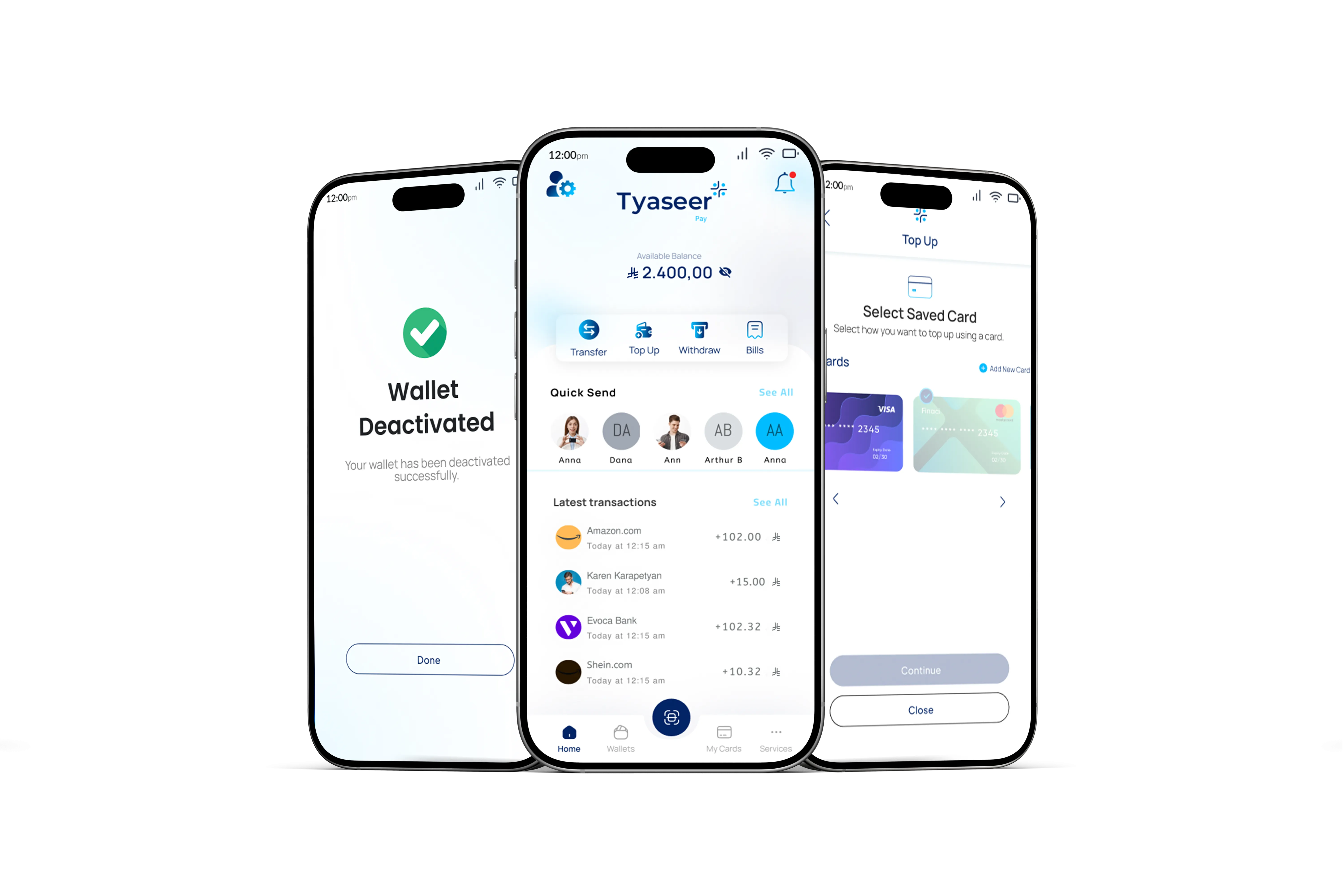 Tyaseer Pay app mockup
